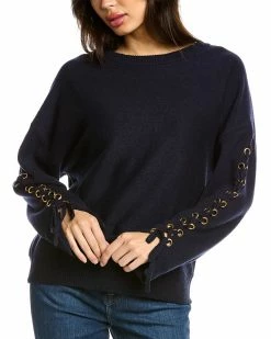 Elie Tahari Grommet Wool & Cashmere-Blend Sweater Women Sweaters & Knits