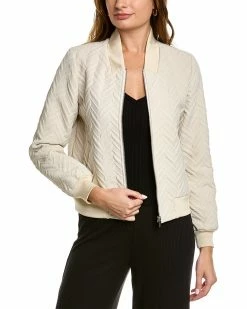 Elie Tahari Jacquard Bomber Jacket Women Suits & Separates