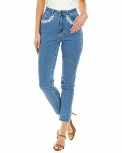 Elie Tahari Embroidered Jean Women Pants