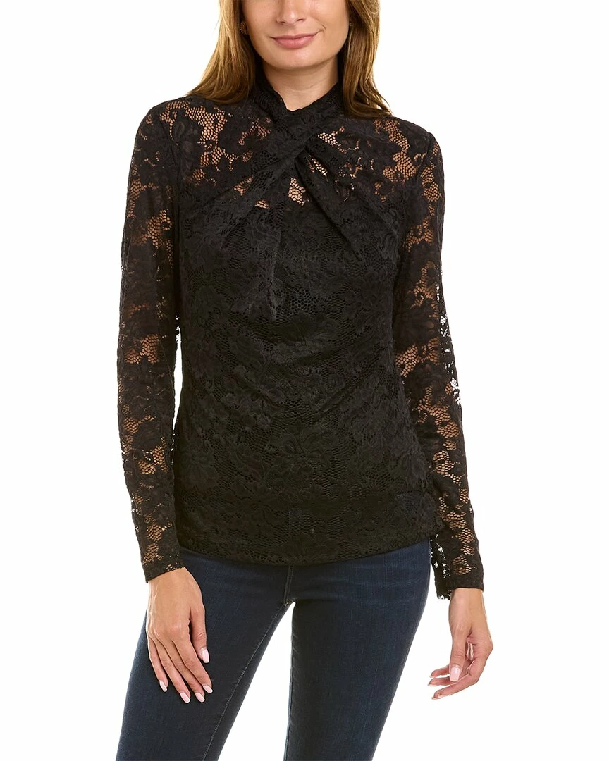 Elie Tahari Mock Neck Lace Top Women Tops