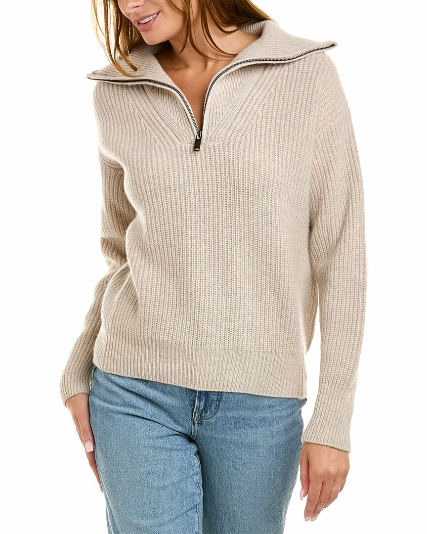 Elie Tahari Oversized 1/2-Zip Cashmere Sweater Women Sweaters & Knits
