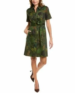 Elie Tahari Belted Shirtdress Women Dresses