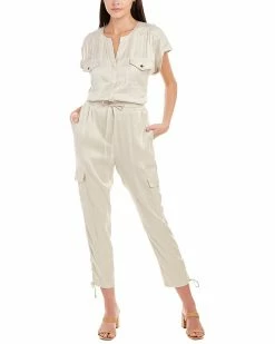 Elie Tahari Split Neck Jumpsuit Women Dresses