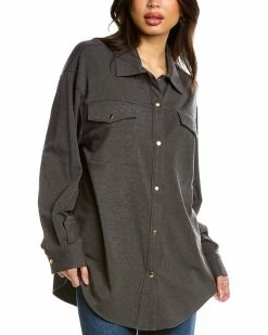 Elie Tahari Collared Shacket Women Outerwear