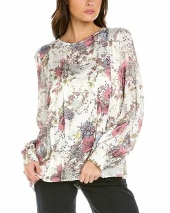 Elie Tahari Balloon Sleeve Blouse Women Tops