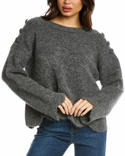 Elie Tahari Dropped-Shoulder Alpaca-Blend Sweater Women Sweaters & Knits