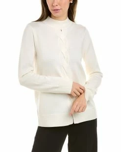 Elie Tahari Cable-Knit Wool Sweater Women Sweaters & Knits