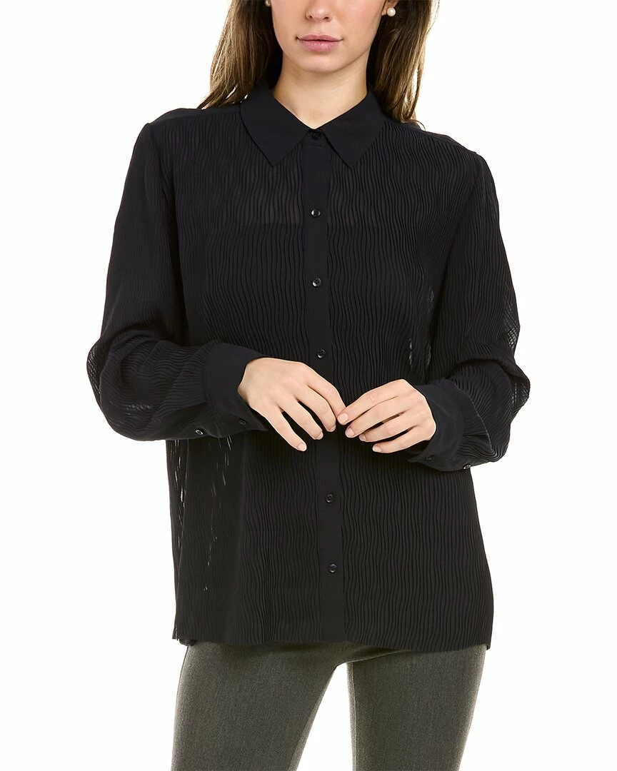 Elie Tahari Crinkle Shirt Women Tops