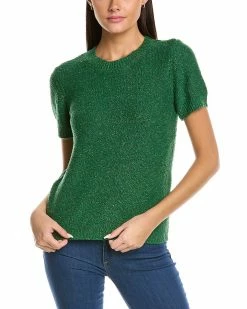 Elie Tahari Boucle Linen & Silk-Blend Sweater Women Sweaters & Knits