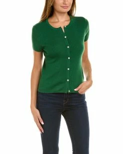 Elie Tahari Crop Wool Cardigan Women Sweaters & Knits