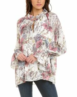 Elie Tahari Ruffle Neck Blouse Women Tops