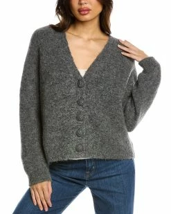 Elie Tahari Balloon Sleeve Alpaca-Blend Cardigan Women Sweaters & Knits