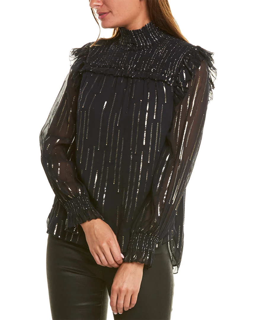 Elie Tahari Zariah Silk-Blend Blouse Women Tops